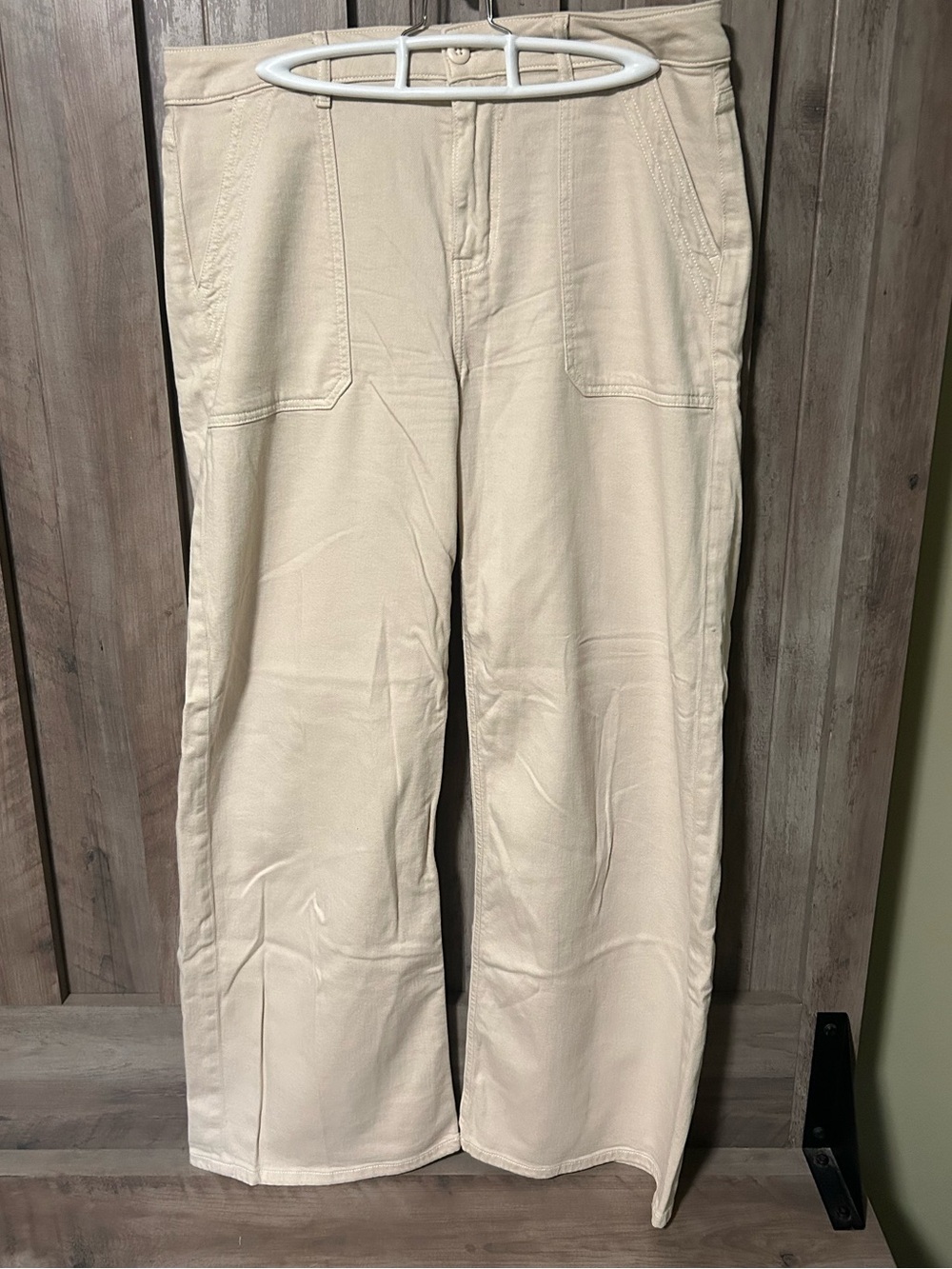 American Eagle Outfitters Cream Wide Leg Pants